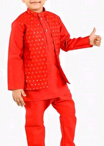 Premium Embroidery And Beads Kurta Set For Kids