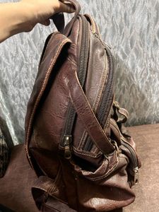 Vintage Faux Leather Backpack