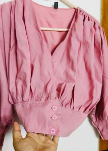 Pink Wrap Blouse