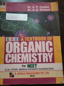 Organic Chemistry RRB Book For Neet