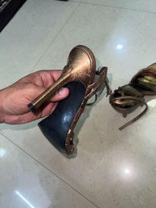 MANGO Copper Strappy Heels