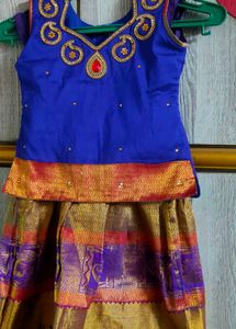 Violet Pattu Langa With Maggam Work