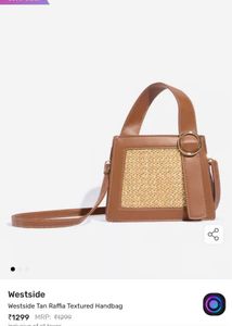 Westside Tan Raffia Textured Handbag