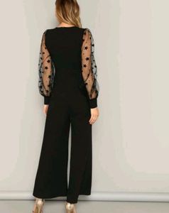 Elegant Black Jumpsuit with Star Sleeves