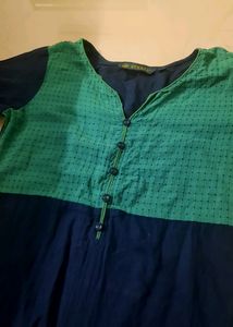 BLUE AND PEACOCK GREEN KURTI
