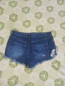Distressed Denim Shorts