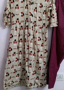 Printed Dress with Pants - Women&#39;s Set,Used