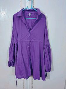 Purple Button-Down Dress