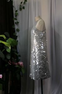 Mango Luxe Sparkling Silver Sequin Dress