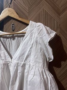 White V-Neck Top