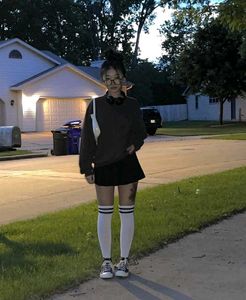 Striped Thigh High Socks