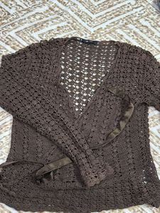 Brown Woolen Wrap On