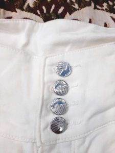 White Colour High Waist Jeans