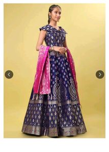 Elegant Blue &amp; Pink Lehenga