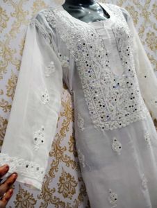Mirror Work Chicken Curry Lucknowi Kurta