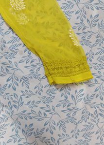 Yellow Chikankari Kurti