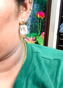 Diamond Stone Necklace Set With Bangles