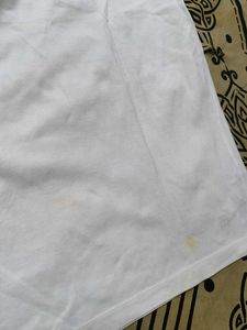 Massimo Dutti Men White Cotton Polo Tshirt