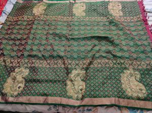 Green And Maroon Pure Silk Saree