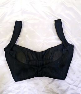 Padded Raw Silk Strappy Blouse