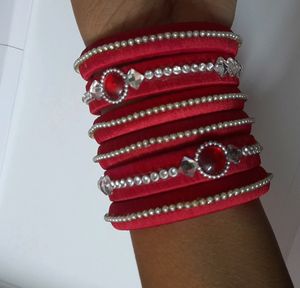 2.4 Hand Made Silk Thread  Bangle Set For Sale