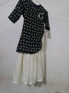 Girls Blue and White Dress