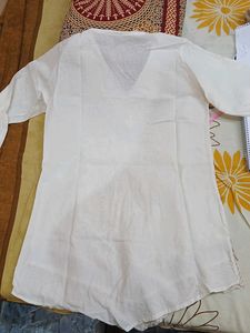 Crochet Trim White Top