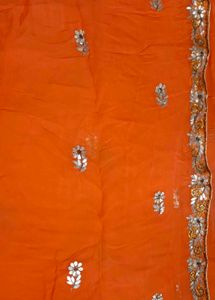 Orange Embroidered Saree.