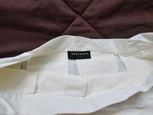 Solid Off-White Pleated Skirt