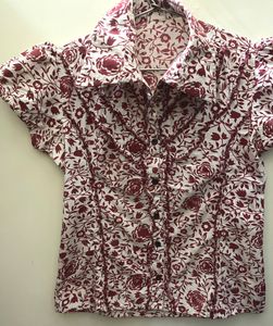 24 Hrs Sale 🔥Floral Ruffel Shirt