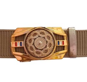 Gold Buckle Canvas Belt