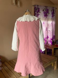 Pink Ruffle Trim Dress