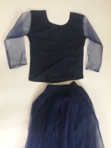 Kids Partywear Lehanga Set With Choli Skirt Chunni