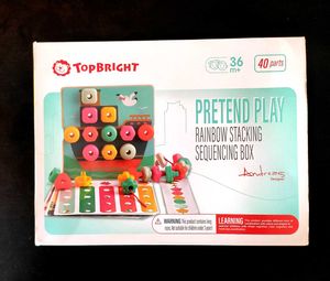 TOPBRIGHT Rainbow Stack & Lacing Button Peg Board