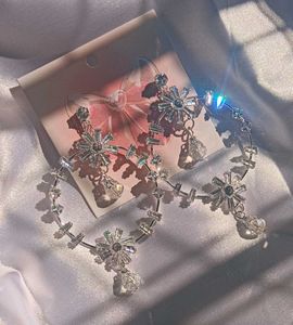 Vembley Korean Silver-plated Floral Stone earrings