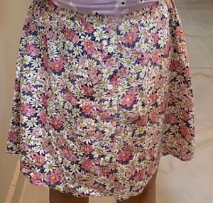 Printed Pink Cotton Skirt For Woman