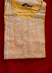 FBB Brand 'SRISHTI' Embroidered Yellow Kurti Top