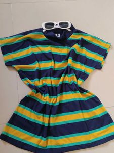 Bold Striped High Neck T-shirt