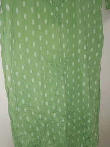 Green Chikinkari Kurta