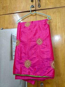 Pink Embroidered Saree
