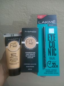 its is a combo of 2 pcs that is 1 mac foundation and 1 Lakme eyeconic kajal