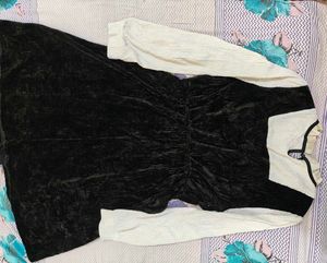 Black Velvet Button-Down Dress