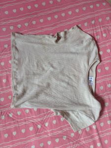 White Ribbed T-Shirt