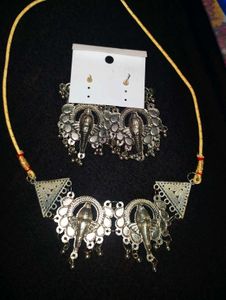 Oxidised Silver Trishul Ganesha Set