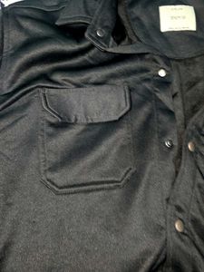 Black Button-Down Shirt Jacket(shacket)