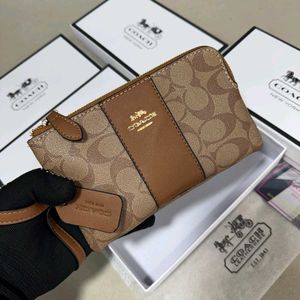 COACH Small Wristlet in Signature Canvas WD BOX