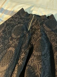 Net Detailing A Line Black Skirt For Women
