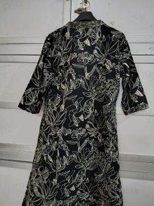 Floral Print Black Kurti