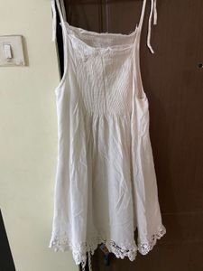 White Lace Trim Sundress