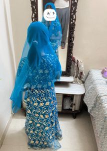 Blue Emblished Lehenga For 6 To 12 Year Old